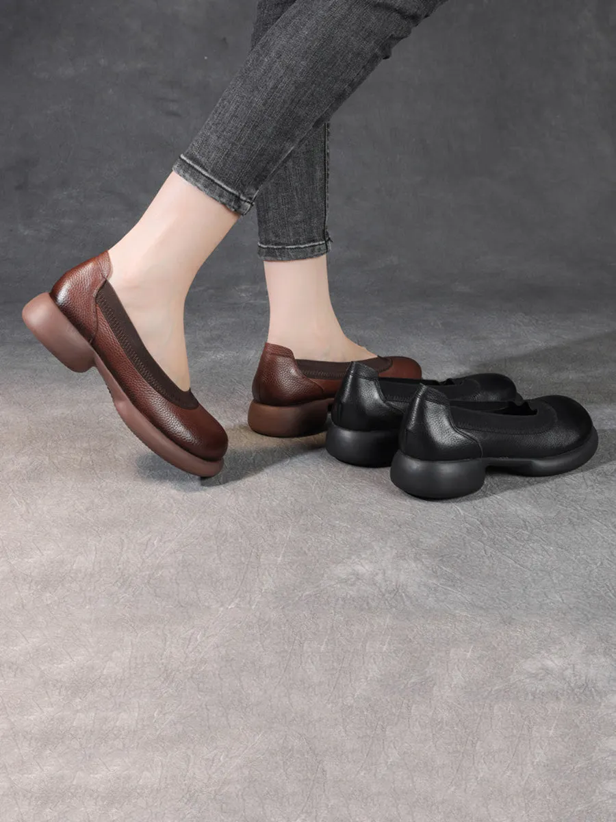 Women Casual Summer Genuine Leather Low Heel Shoes